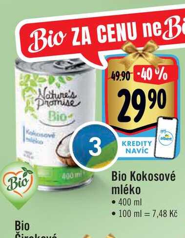  Bio Kokosové mléko • 400 ml  v akci
