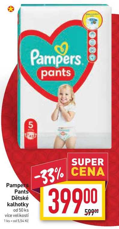 Pampers Pants Dětské kalhotky od 50 ks  v akci