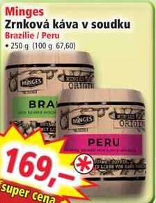 Minges Zrnková káva v soudku Brazilie / Peru • 250 g v akci