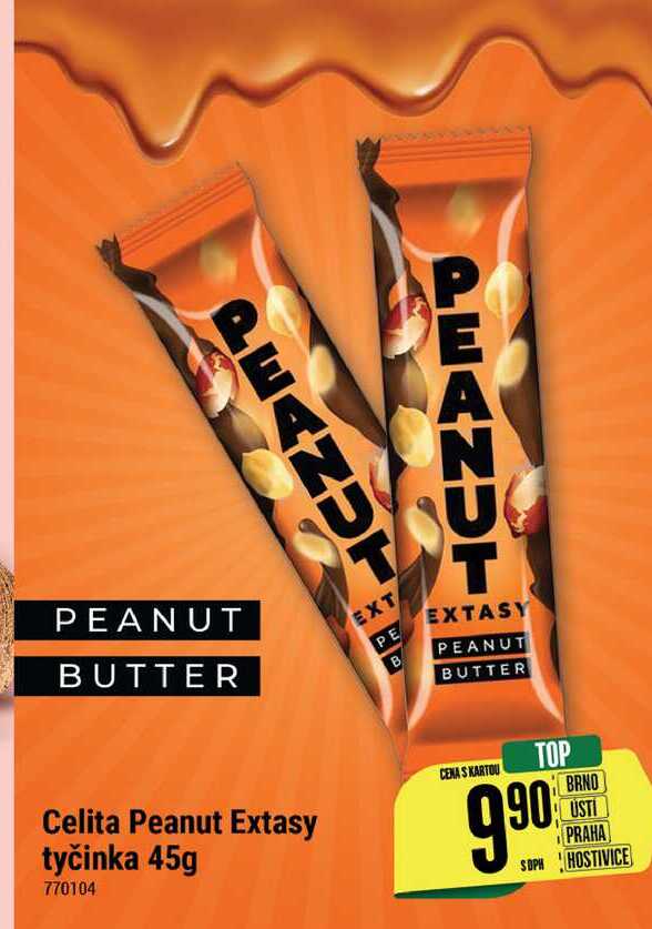 Celita Peanut Extasy tyčinka, 45 g  v akci
