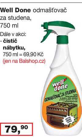 Sleva - Well Done odmašťovač z Well Done odmašťovač za studena, 750 ml ...