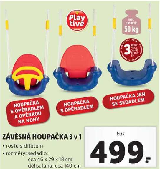 ZÁVĚSNÁ HOUPAČKA 3 v 1