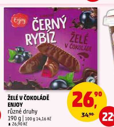 ŽELÉ V ČOKOLÁDĚ ENJOY, 190 g 