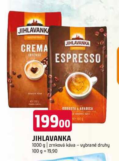 Jihlavanka zrnková káva 1000g