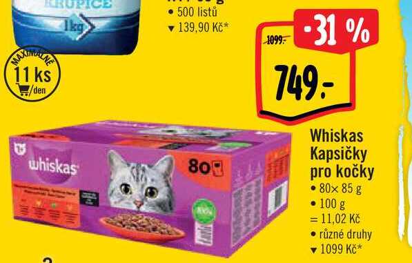 Whiskas Kapsičky pro kočky 80x 85 g