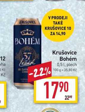Krušovice Bohém 0,5 l, plech