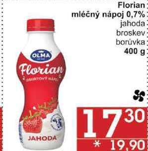 Olma Florian mléčný nápoj 0,7% jahoda, 400 g v akci