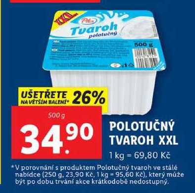 POLOTUČNÝ TVAROH XXL, 500 g