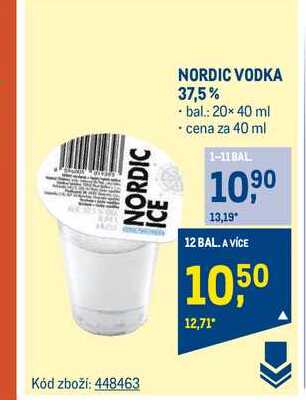 NORDIC ICE VODKA 37,5% 40 ml v akci