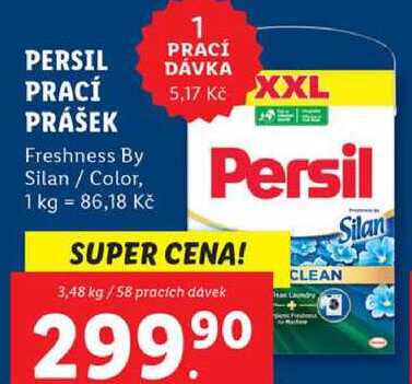 Sleva PERSIL PRACÍ PRÁŠEK, 3 PERSIL PRACÍ PRÁŠEK, 3,48 kg/58 PD