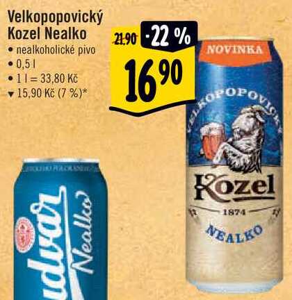 Velkopopovický Kozel Nealko, 0,5 l