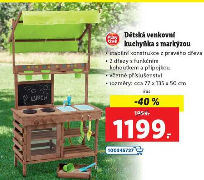Dětská venkovní kuchyňka s markýzou Lidl