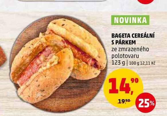 BAGETA CEREÁLNÍ S PÁRKEM, 123 g
