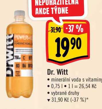 Dr. Witt minerální voda s vitaminy 0,75 l
