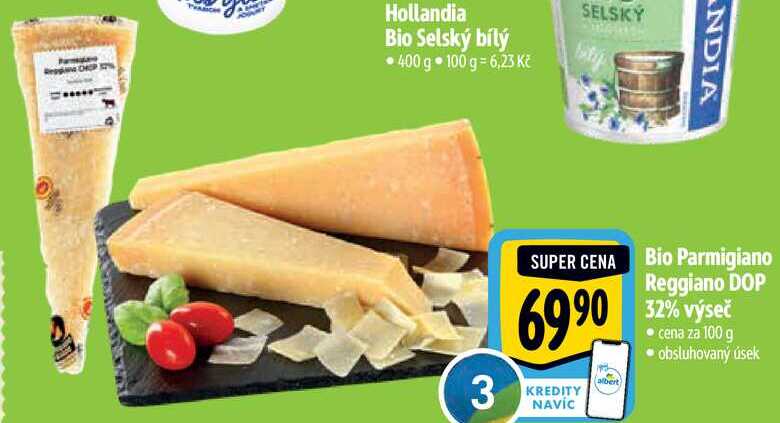 Bio Parmigiano Reggiano DOP 32% výseč, cena za 100 g