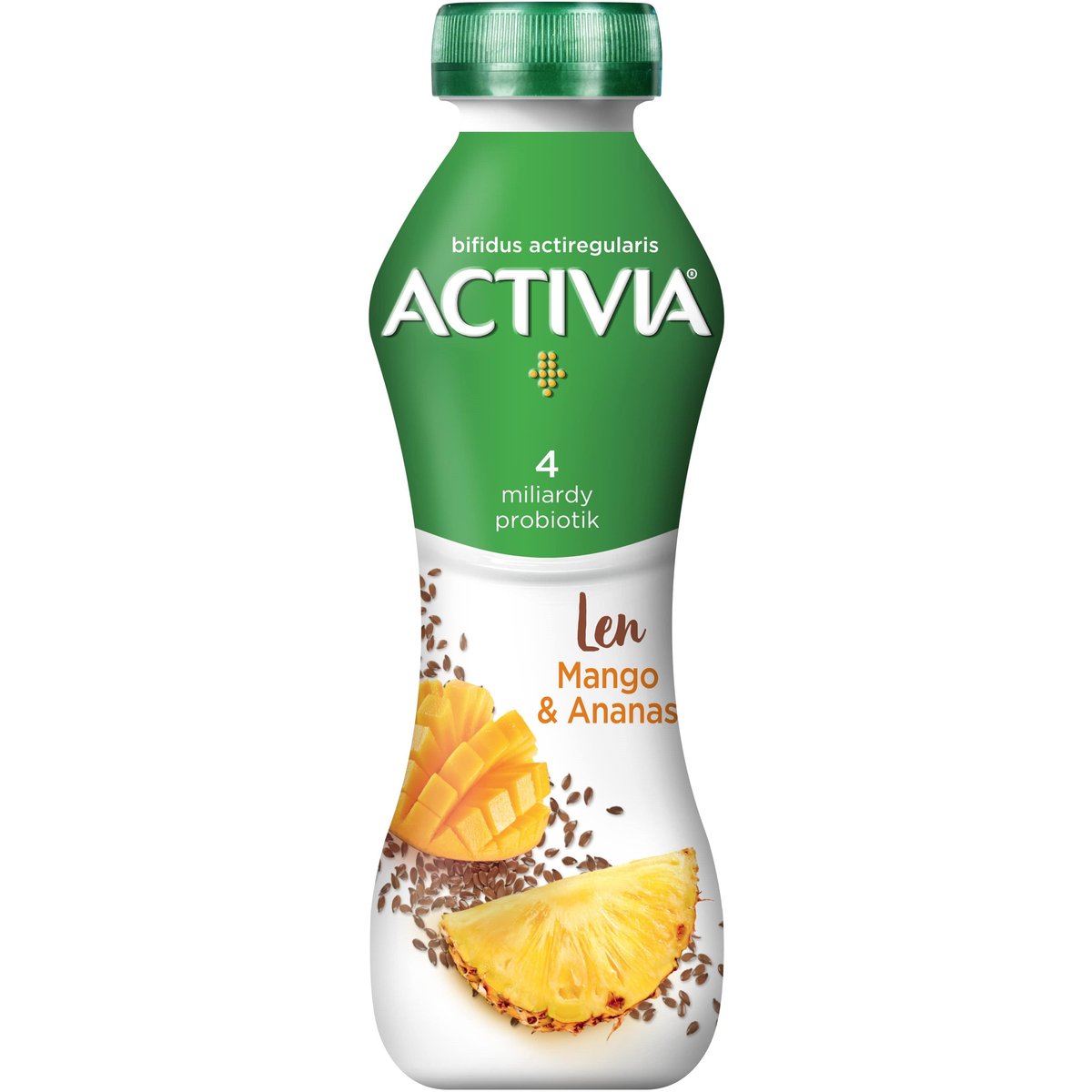 Activia Probiotický jogurtový nápoj mango, ananas a lněná semínka v akci