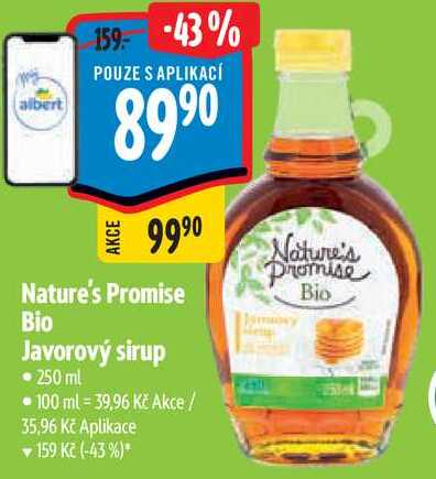 Nature's Promise Bio Javorový sirup, 250 ml
