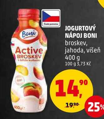 JOGURTOVÝ NÁPOJ BONI, 400 g  v akci