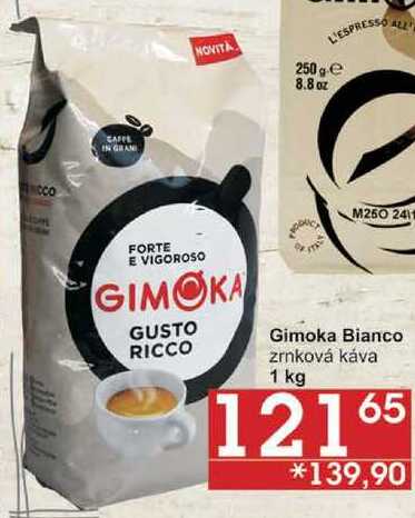 Gimoka Bianco zrnková káva, 1 kg  v akci