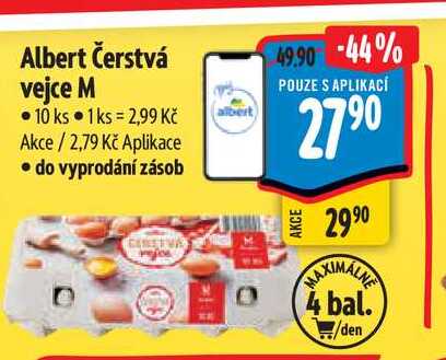 Albert Čerstvá vejce M • 10 ks v akci | AkcniCeny.cz