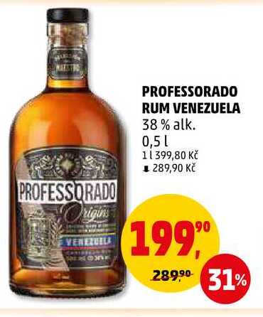 PROFESSORADO RUM VENEZUELA 38 % alk., 0,5 l