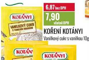 KOŘENÍ KOTÁNYI Vanilkový cukr s vanilkou 10g  v akci