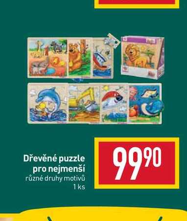 Dřevěné puzzle pro nejmenší různé druhy motivů 1 ks