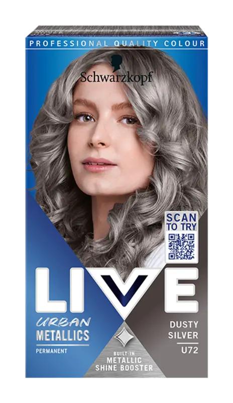 Schwarzkopf Live Urban Metallics barva na vlasy dusty silver U72, 1 ks