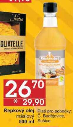 Řepkový olej máslový, 500 ml