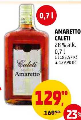 AMARETTO CALETI 28% alk., 0,7 l