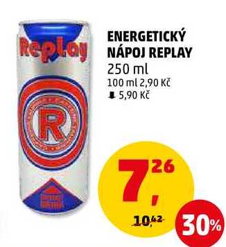 ENERGETICKÝ NÁPOJ REPLAY, 250 ml