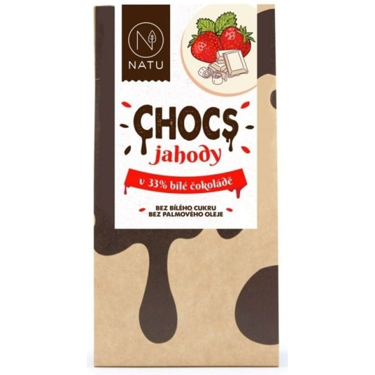 Natu Chocs Jahody v 33% bílé čokoládě