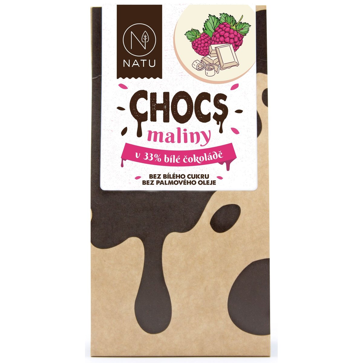 Natu Chocs Maliny v 33% bílé čokoládě