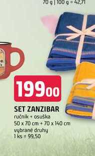   SET ZANZIBAR ručnik + osuška 50 x 70 cm, 70 x 140 cm  