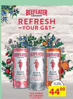 BEEFEATER REFRESH YOUR G&T, 0,25 l
