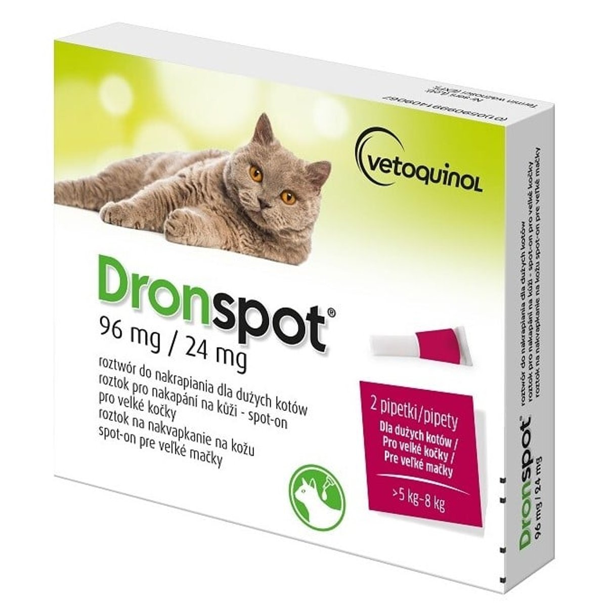 Dronspot 96mg/24mg velké kočky spot-on 2x1.12ml