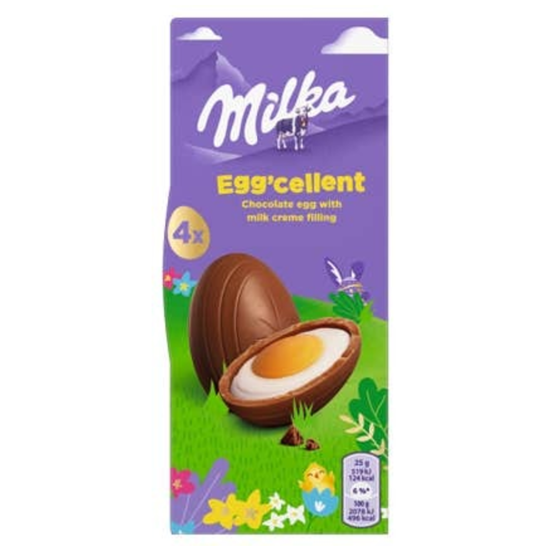 Milka Vajíčka, mléčná čokoláda s mléčnou náplní