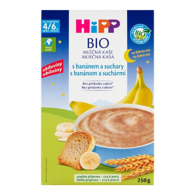 HiPP Bio mléčná kaše s banánem a suchary