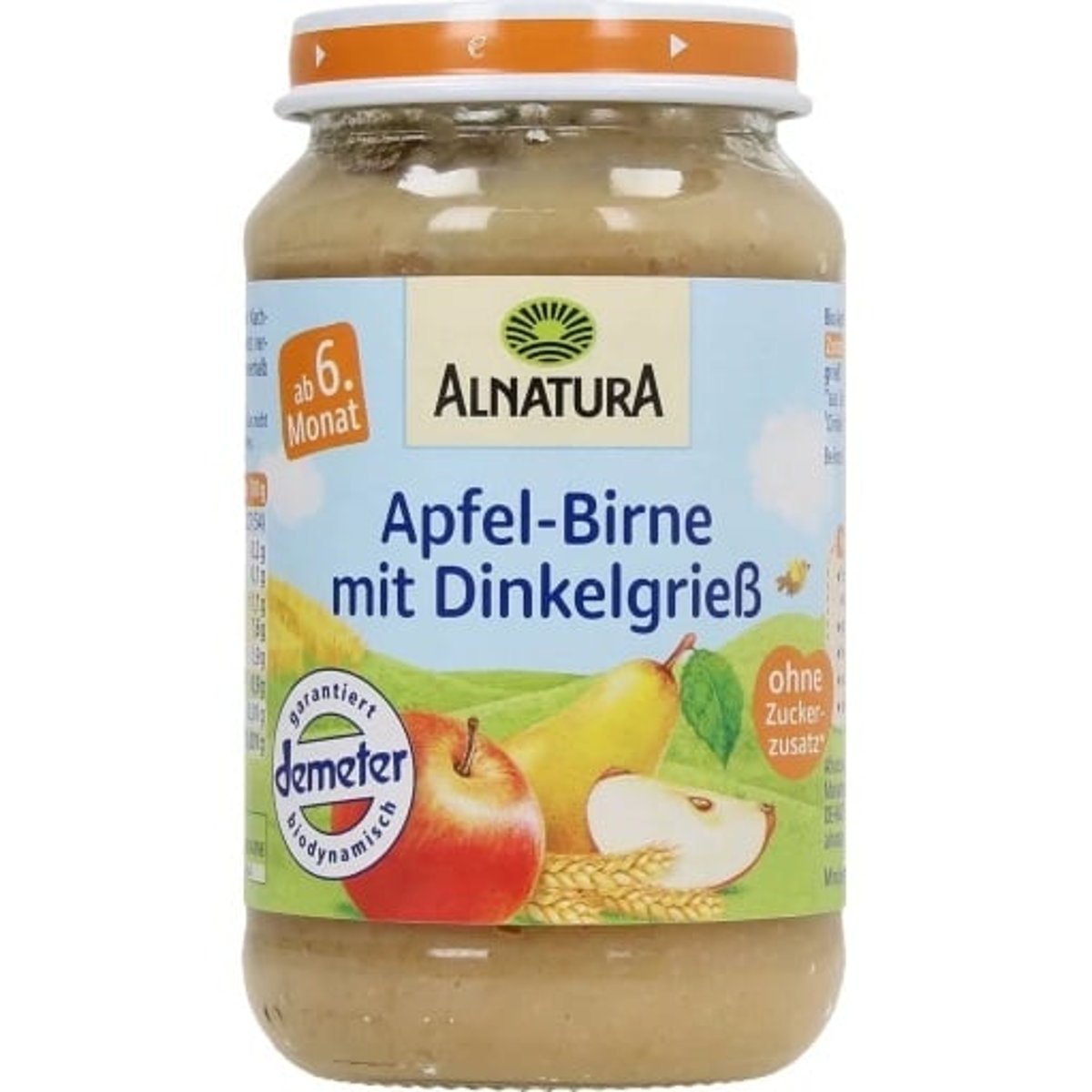 Alnatura BIO Ovocný příkrm s jablky, hruškami a špaldovou krupicí