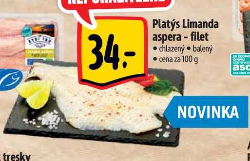   Platýs Limanda aspera - filet 100 g
