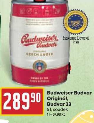 Budweiser Budvar Originál, Budvar 33 5l, soudek