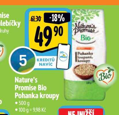  Nature's Promise Bio Pohanka kroupy • 500 g 