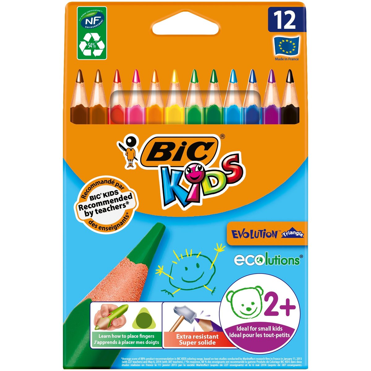 BIC Kids Evolution Trojboké jumbo pastelky