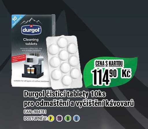 Durgol čisticí tablety 10ks pro odmaštění a vyčištění kávovarů
