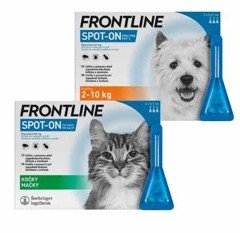 FRONTLINE SPOT-ON pro kočky 
FRONTLINE SPOT-ON pro psy S (2−10 kg) 3 ks
