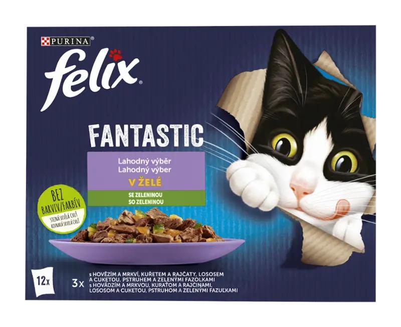 Felix Kapsička pro kočky Fantastic výběr se zeleninou multipack12 x 85g, 1020 g