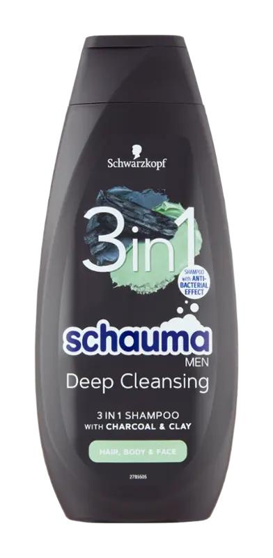 Schauma Šampon 3v1 Men Deep Cleansing  400ml, 400 ml