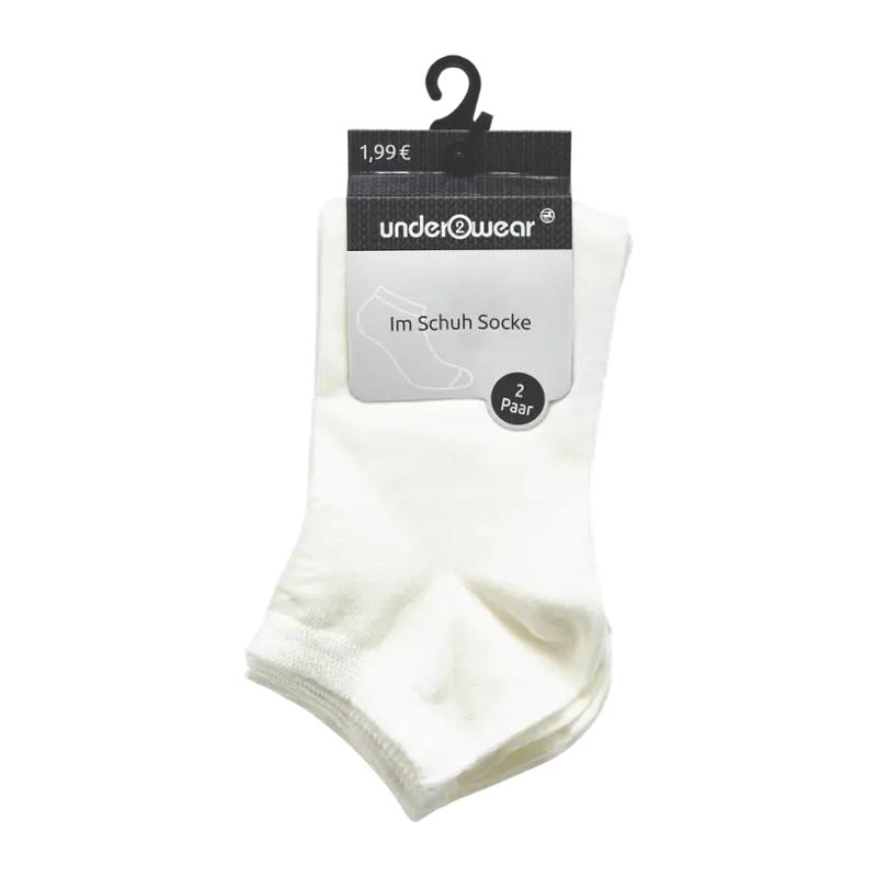 under2wear Nízké ponožky unisex bílé vel. 35/38, 1 ks