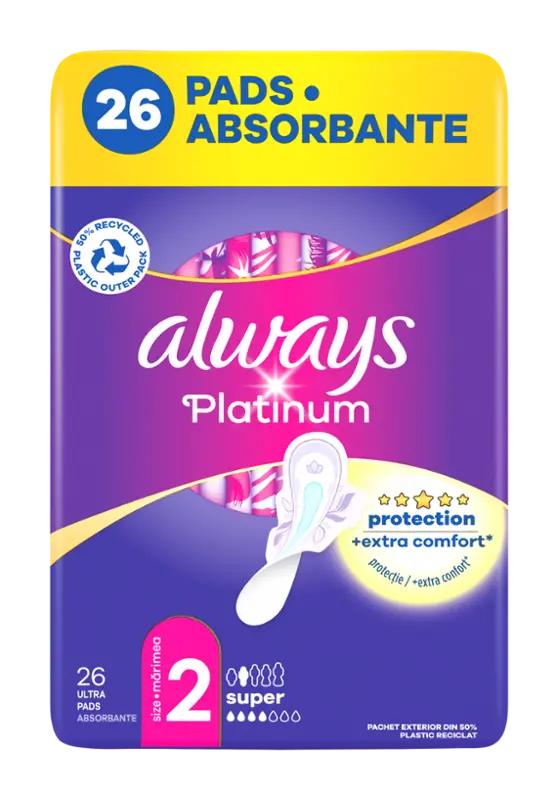 Always Hygienické vložky s křidélky Platinum Super vel. 2, 26 ks