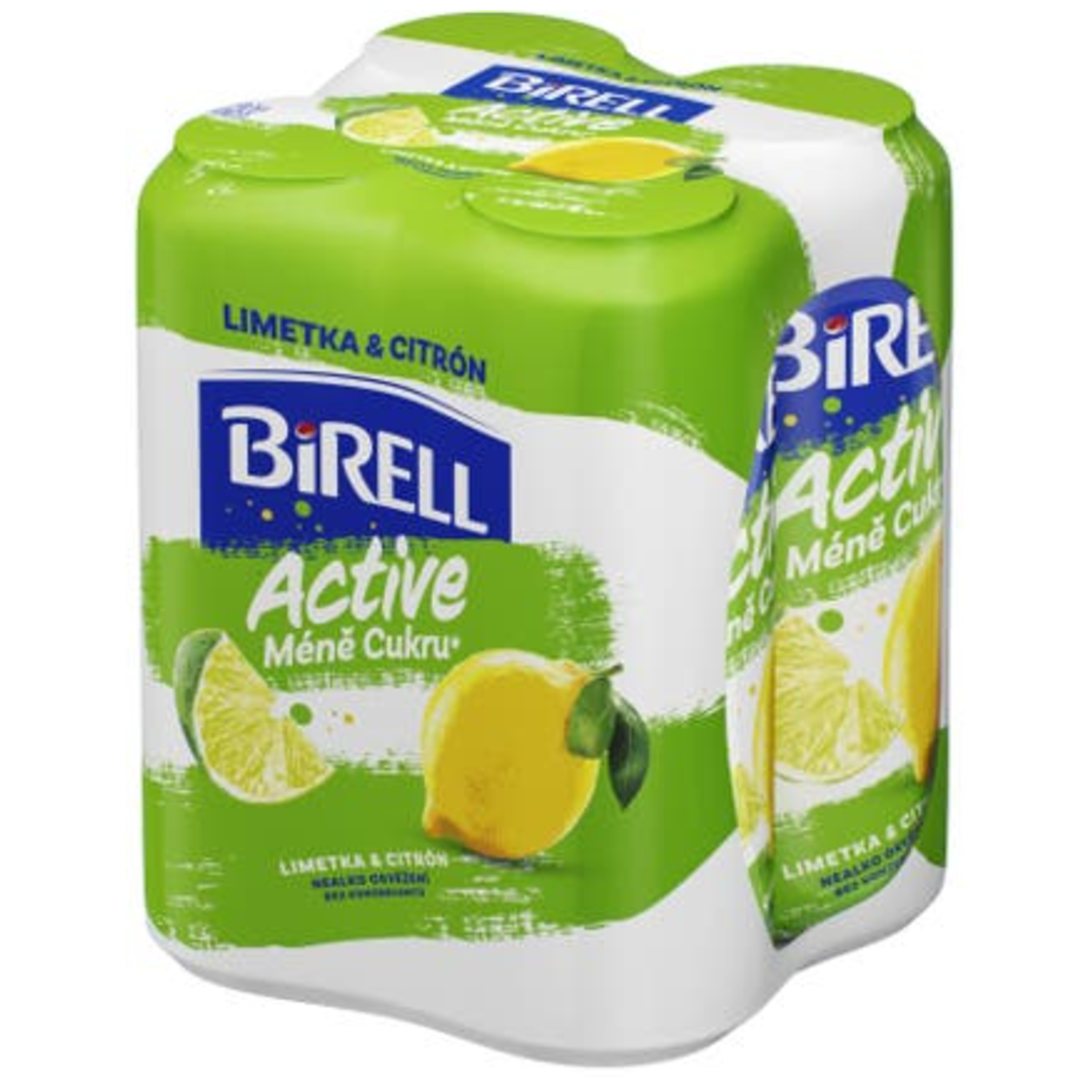 Birell Active Limetka a Citron méně cukru 4x0,5l